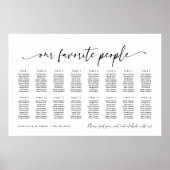 16 Tabellen Unsere Lieblings-Sitzplan Poster (Vorne)