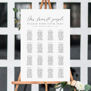 16 Tabellen Unsere Lieblingssitzkarte Poster