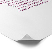 16 TabellenCassis on Gray Wedding Seating Chart Poster (Ecke)