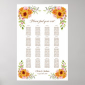 16 Tafelsonnenblume Rose Hochzeitssortierung Poster (Vorne)