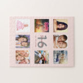 16 th birthday custom foto rose gold blush pink puzzle (Horizontal)