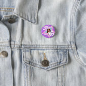 16 th Birthday Foto fun purple pink button/badge Button (Beispiel)