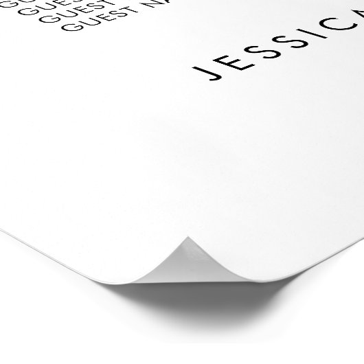 16 Tisch Elegant unsere Lieblings-Sitzkarte Poster (Ecke)