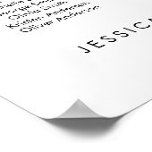 16 Tisch Elegant unsere Lieblings-Sitzkarte Poster (Ecke)