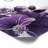 16-Tisch-Lila-Blumen-Hochzeits-Sitzplan Poster (Ecke)