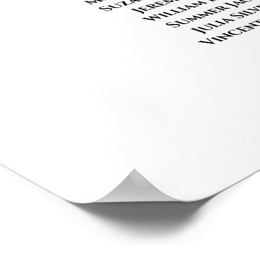 16 Tischblush Peach Rose Hochsitzdiagramm Poster (Ecke)