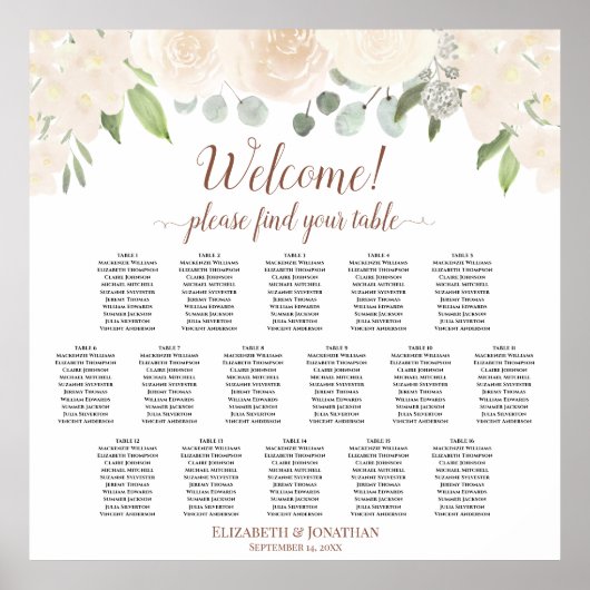 16 Tischblush Peach Rose Hochsitzdiagramm Poster (Vorne)