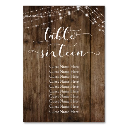 16 Tischdecken mit Gästekarte Tischnummer (Rückseite)