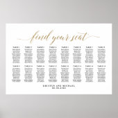 16 Tische Elegant Finden Sie Ihren Platz Sitzplan Poster (Vorne)