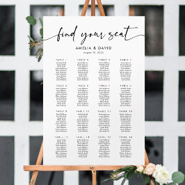 16 Tische finden Ihre Sitzkarte Poster