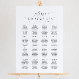 16 Tische Finden Sie Ihre Sitzplakette Poster