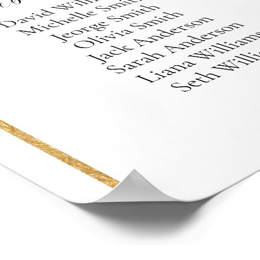 16 Tische Gold Arch Finden Sie Ihre Sitzkarte Poster (Ecke)