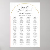 16 Tische Gold Arch Finden Sie Ihre Sitzkarte Poster (Vorne)