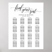16 Tische Großes Hochzeitsgästesitzplan Poster (Vorne)
