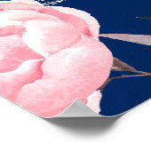 16 Tische Rosa Blumenkreide Hochzeitstabelle Poster (Ecke)