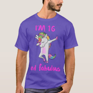 16 und fabelhafte 16 . Geburtstag Girls unicorn da T-Shirt