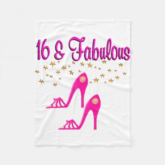 16 UND FABULOUS 16. GEBURTSTAG FLEECEDECKE (Vorderseite)