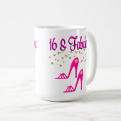 16 UND FABULOUS 16. GEBURTSTAG KAFFEETASSE (VorderseiteRechts)