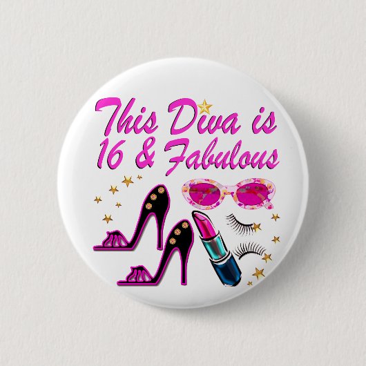 16 UND FABULOUS DIVA BUTTON (Vorderseite)