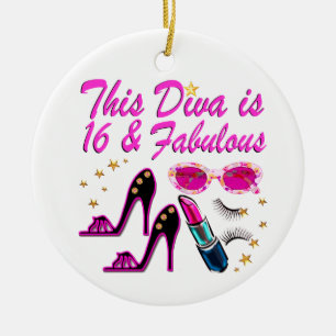 16 UND FABULOUS DIVA KERAMIK ORNAMENT