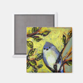 16 Vögel, Nr. 12 - Square Magnet (Vorderseite/Rückseite)