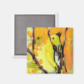 16 Vögel, Nr. 1 - Square Magnet (Vorderseite/Rückseite)