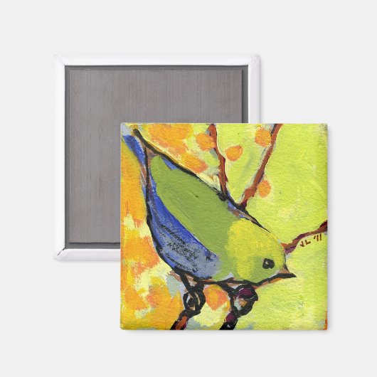 16 Vögel, Nr. 2 - Square Magnet (Vorderseite/Rückseite)