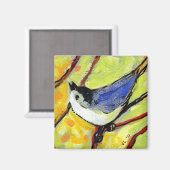 16 Vögel, Nr. 6 - Square Magnet (Vorderseite/Rückseite)