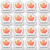 16 Waterproof Amber Maple Leaf Grading Labels (Vorderseite)