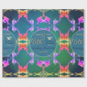 16. Wax & Statice Blume Hochzeitstag Geschenkpapier (Flach)