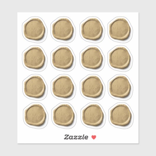 16 Wedding Envelope Imitate Gold Wax Siegel Aufkleber (Blatt)