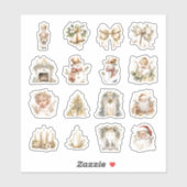 16 Weihnachts Vinyl Stickers nach Maß geschnitten Aufkleber (Blatt)