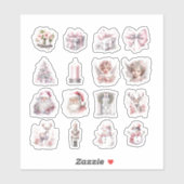 16 Weihnachts Vinyl Stickers nach Maß geschnitten Aufkleber (Blatt)