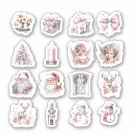 16 Weihnachts Vinyl Stickers nach Maß geschnitten Aufkleber