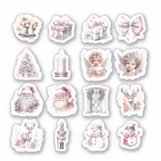 16 Weihnachts Vinyl Stickers nach Maß geschnitten Aufkleber