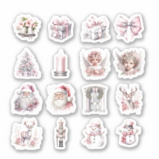 16 Weihnachts Vinyl Stickers nach Maß geschnitten Aufkleber (Vorderseite)