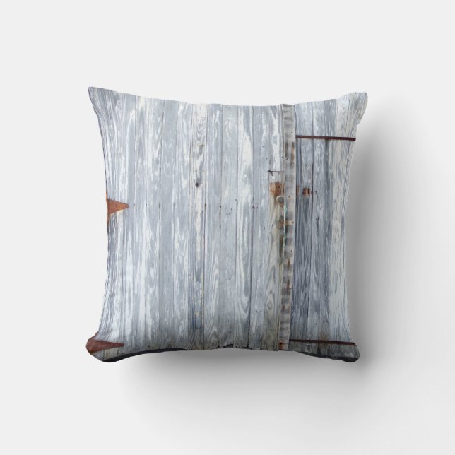 16"x16" Drehkissen Weißer Wash Holzstall Tür Cou Kissen (Vorderseite)