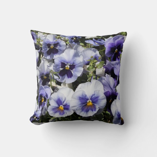 16"x16" Lila Stiefmütterchen Kissen (Vorderseite)
