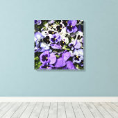 16"x16" Lila Stiefmütterchen Leinwanddruck (Insitu (Holzboden))