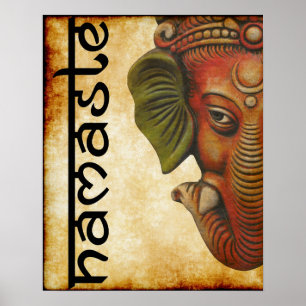 16"x20" Poster Indischer Ganesha namaste Design