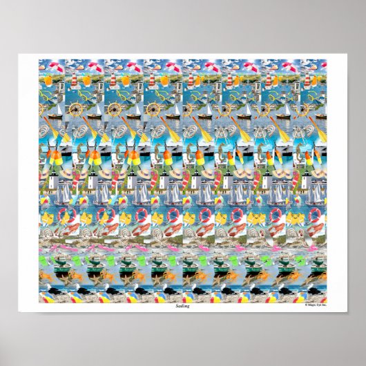 16" x 14" "Sailing" 3D-Poster von Magic Eye® Poster (Vorne)