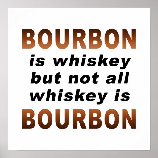 16" X 16" POSTER - Nicht jeder Whiskey ist BOURBON (Vorne)