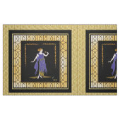 16 x 16 Zoll Erte Lady in Blue Panels Stoff (Fat Quarter (45,7 x 55,9 cm))