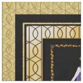 16 x 16 Zoll Erte Lady in Blue Panels Stoff (Muster)