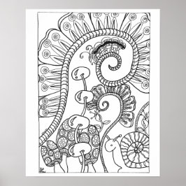 16"x 20" Raupe- und Schneckenfarben Poster