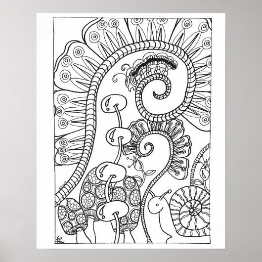 16"x 20" Raupe- und Schneckenfarben Poster (Vorne)