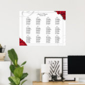 16 x 20 Rote Rosen Sitzplan Poster (Heimbüro)