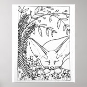 16"x 20" Schlafen Fennec Fox Färbung Poster (Vorne)