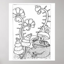 16"x 20" Toad mit Fantasy-Blume-Färbung Poster