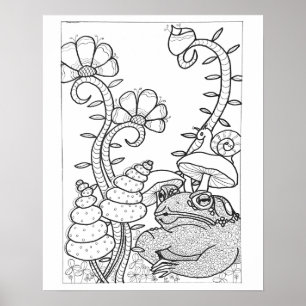 16"x 20" Toad mit Fantasy-Blume-Färbung Poster
